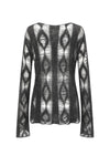 SWAYING/KNIT mohair hollow floral pullover (with suspenders) SW23AW1T51 dark gray PS64